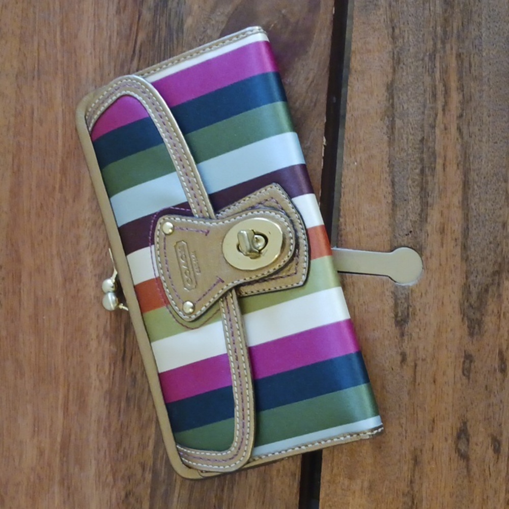 Rare Coach Legacy Striped Wallet